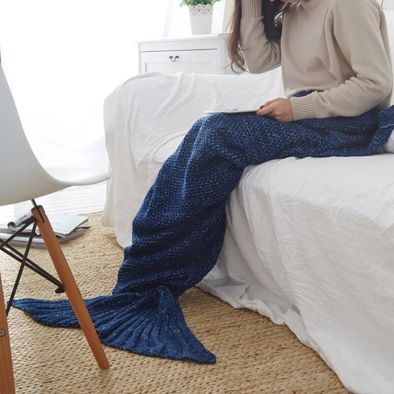 plaid cachemire sirene bleu fonce 3
