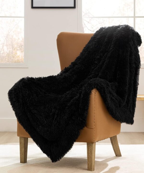 plaid fausse fourrure noir