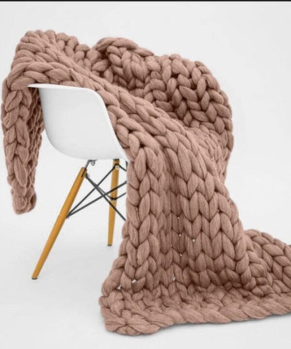 plaid grosse maille marron