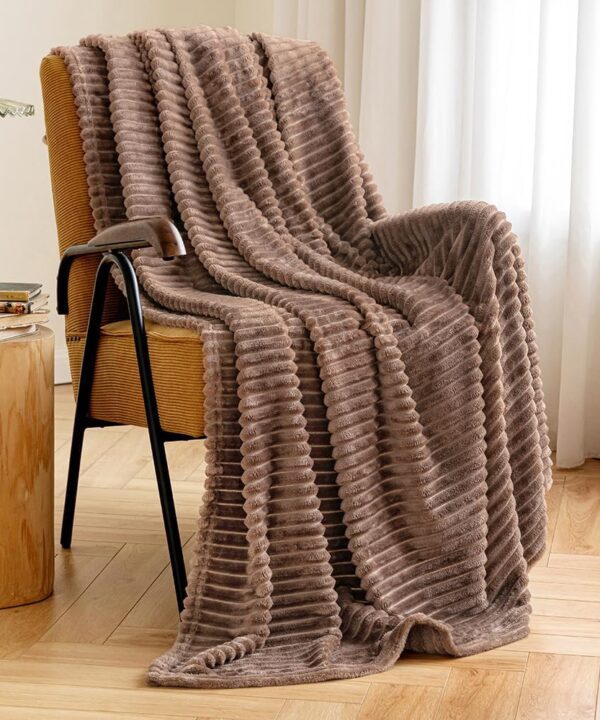 plaid polaire marron 2